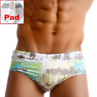 Men Swimwear Traditional Cut Swimsuits Palm Beach Swim Boxer Briefs Bikini Board Shorts Trunks Bathing Suit Panties Surf Sports