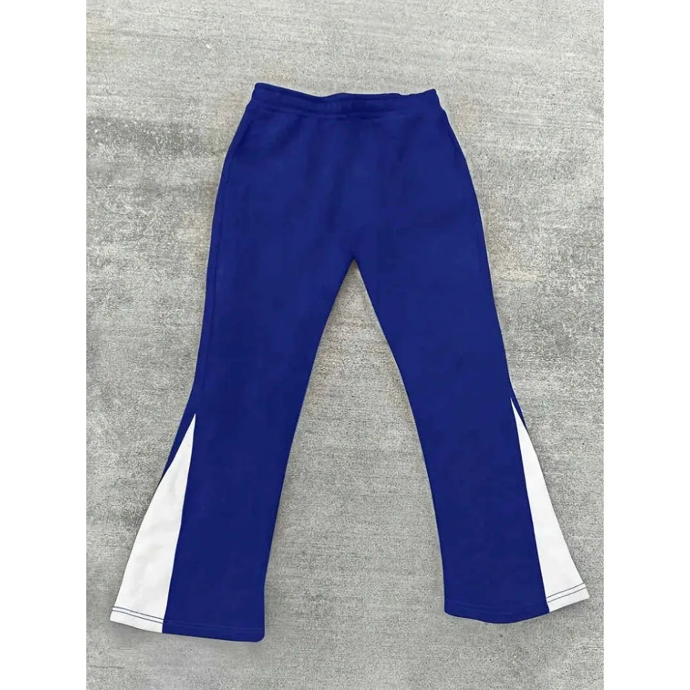 Men's Casual Street Style Trendy Cross Print Fashionable Slightly Flared Black and White Color-Block Design Sweatpants Men Pants by ChrissysEye