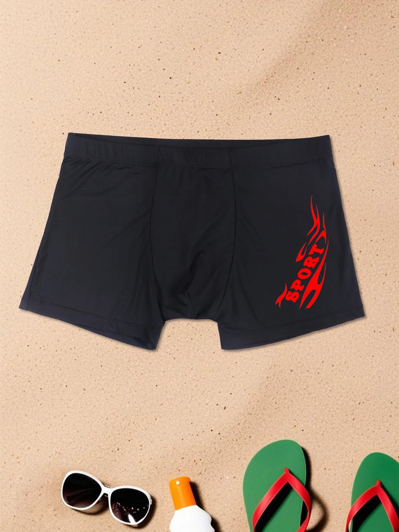 Men's Swimming Trunks with Sport Prints Quick, with Drawstring by Chrissy'seye