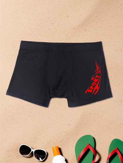 Men's Swimming Trunks with Sport Prints Quick, with Drawstring by Chrissy'seye