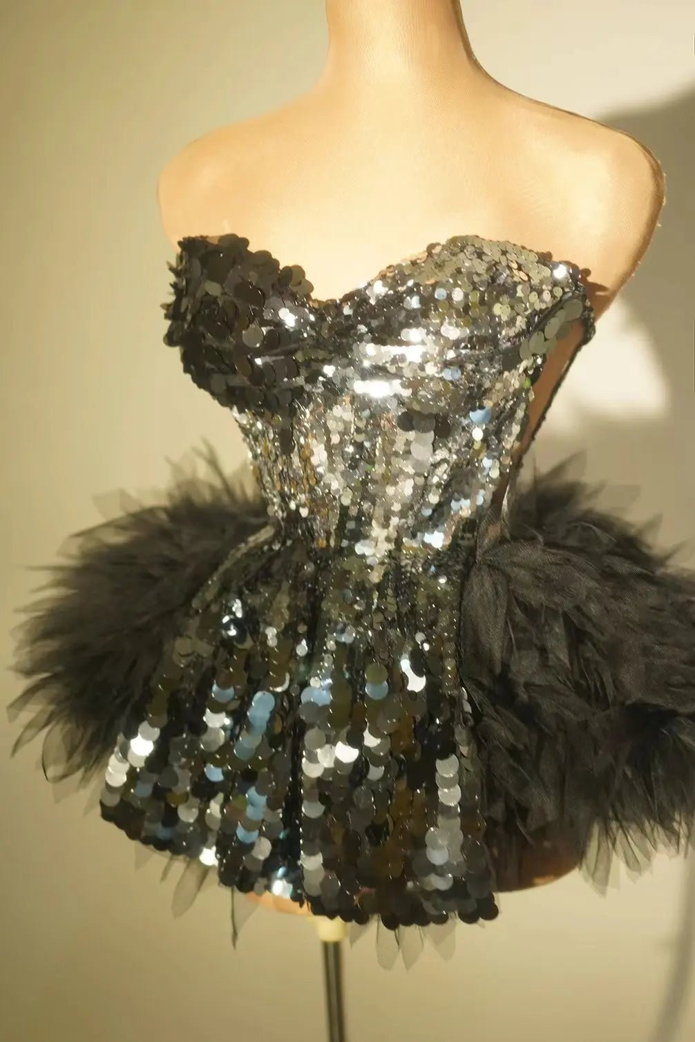 Glitter black dress sequin Sexy backless rhinestones birthday party nightclub DJ DS pole dance stage performance festival outfit - Chrissy's Eye