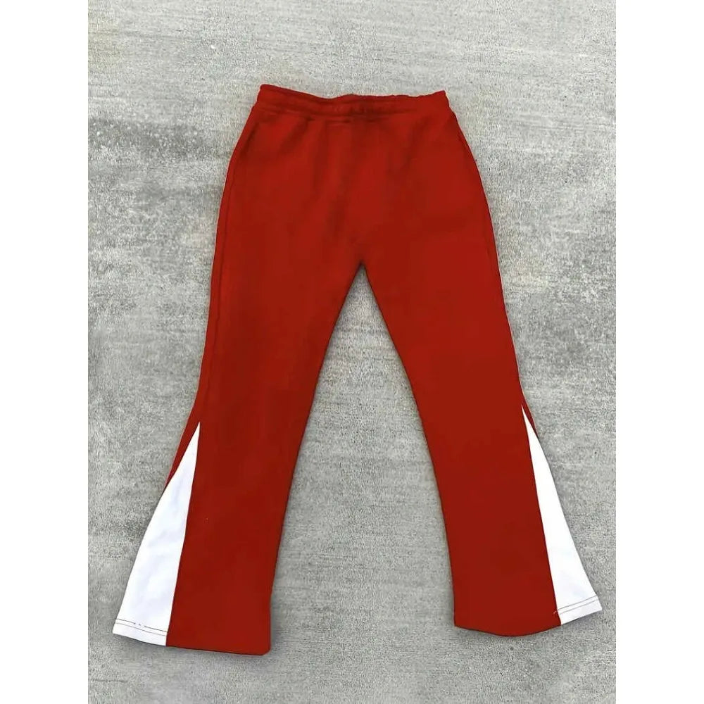 Men's Casual Street Style Trendy Cross Print Fashionable Slightly Flared Black and White Color-Block Design Sweatpants Men Pants by ChrissysEye