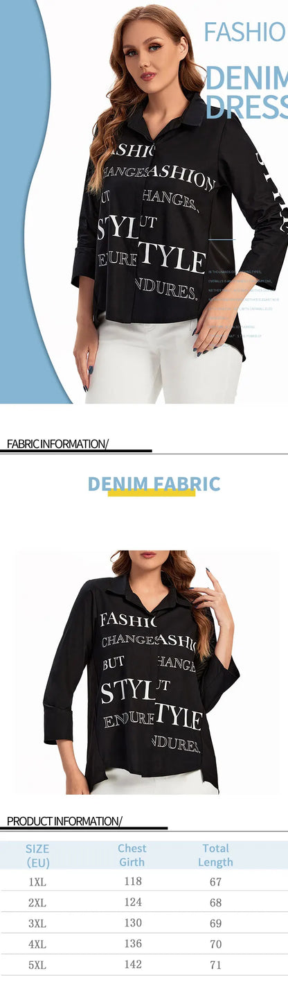 Women Plus Size Woven Spring And Summer Fashionable Shirt