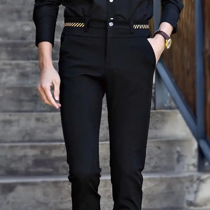 Men's non-ironing stretchy office trousers slim fit - Chrissy's Eye