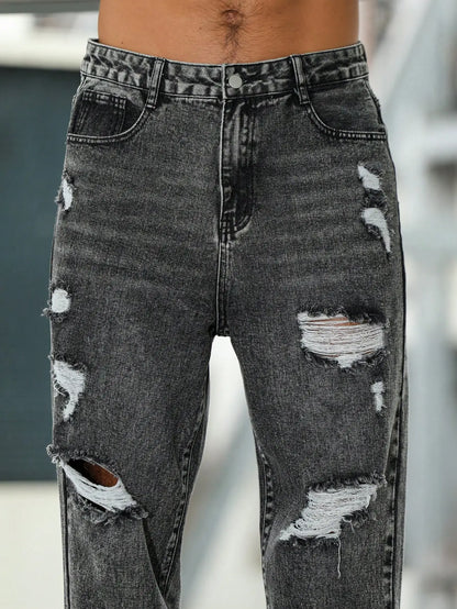 Men's Ripped Jeans for Dark Gray Street Style. Casual trend. by ChrissysEye
