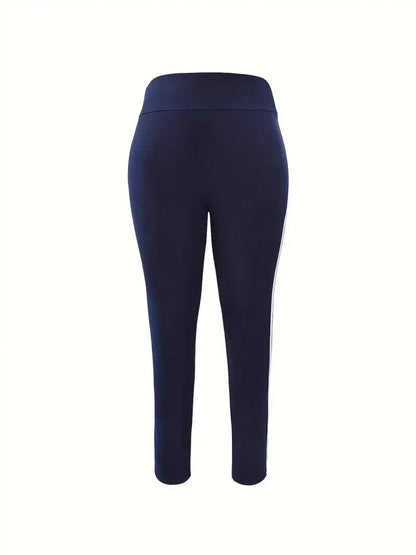 Plus Size 1XL-5XL Women Fashion Striped Leggings by Chrissy'seye